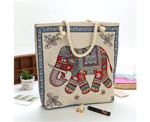 Linen Elephant Women's Tote Bag/Shopping Bag