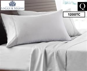 Logan & Mason 1200TC Cotton Rich Queen Bed Sheet Set - Grey