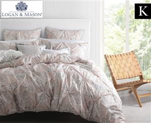 Logan & Mason Platinum King Bed Quilt Cover Set - Springwood Blush