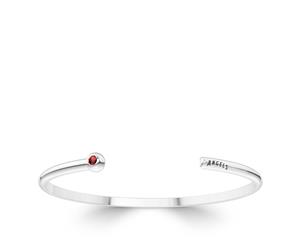 Los Angeles Angels Ruby Cuff Bracelet For Women In Sterling Silver Design by BIXLER - Sterling Silver