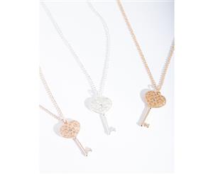 Lovisa Mixed Metal Key Filigree Necklace