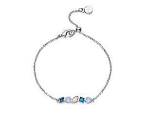 Luminous Bracelet with Harmonic Light Sapphire Swarovski Crystals Rhodium Plated