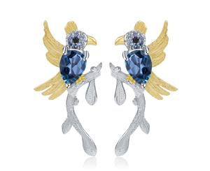 Luxplus - Noble Magpie With Yellow Gems Women's Earring