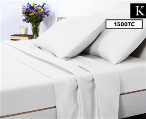 Luxury Living 1500TC King Bed Sheet Set - White