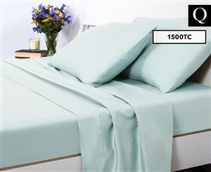 Luxury Living 1500TC Queen Bed Sheet Set - Sky