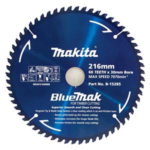 Makita 216mm 60T TCT Circular Saw Blade for Wood Cutting - Mitre Saws - BLUEMAK