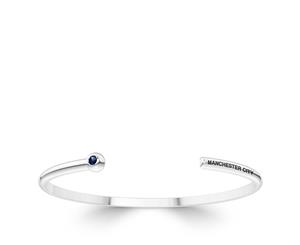 Manchester City FC Sapphire Cuff Bracelet For Women In Sterling Silver Design by BIXLER - Sterling Silver