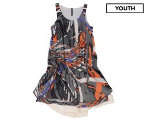 Manila Grace Girls' Abstract Multicolour Dress - Lead