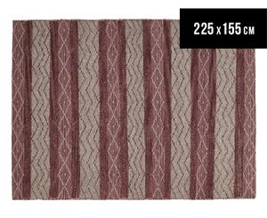 Maple & Elm 225x155cm Wool & Jute Flatweave Rug - Rose