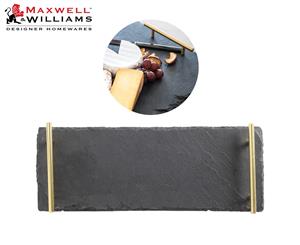 Maxwell & Williams Mezze Slate Serving Tray 40 x 15cm Gold Handles Tableware