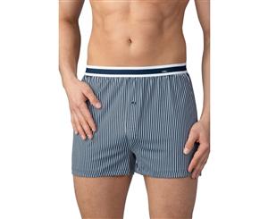 Mey Men 33422-668 Stripe Yacht Blue Cotton Loose Boxer