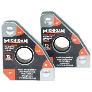 Michigan 3 Angle 15kgf 2 Pack Magnetic Welding Clamp MMAGMUL152