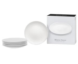 Milano Decor 6-Piece Stoneware Plate Set - White