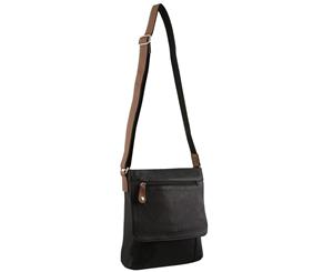 Milleni Ladies Leather Cross Body Bag (NL9470) - Black/Caramel