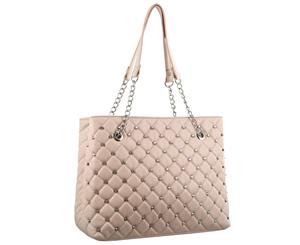 Milleni Quilted Tote Bag with Studs (NC2908) - Blush
