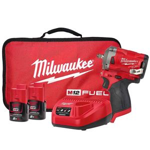 Milwaukee 12V Fuel 1/2inch Stubby Impact Wrench Kit M12FIWF12202B