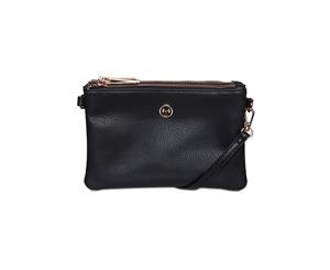 Mocha Mini Triple Jessie Crossbody Bags - Black