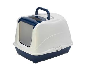 Moderna Flip Cat Enclosed Cat Litter Box Blueberry