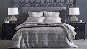 Moire Silver Queen Quilt Cover Set