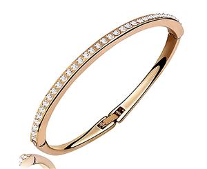 Moonlighting Bangle Embellished with Swarovski crystals-Gold/Clear