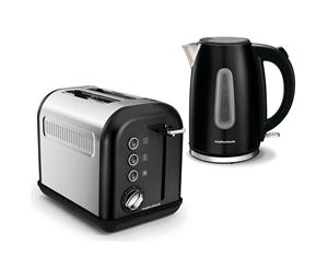 Morphy Richards Equip 1.7L Kettle & 2 Slice Toaster Black Stainless Steel