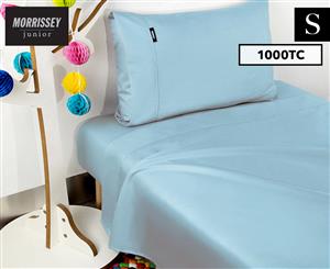 Morrissey Junior 1000TC Cotton Rich Single Bed Sheet Set - Blue Mist