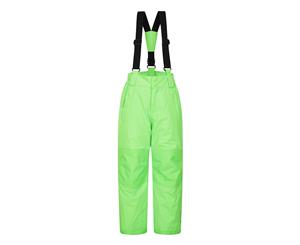 Mountain Warehouse Boys Ski Pants Snowproof and Integrated Snow Gaiters - Lime