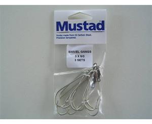 Mustad Pre-Rigged Swivel Gang Hooks 5/0 3 Hooks 3 Sets