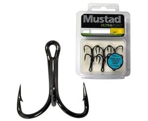 Mustad TG77NPBN 3x Strong Jawlock Triple Grip Treble Hooks -Chemically Sharpened