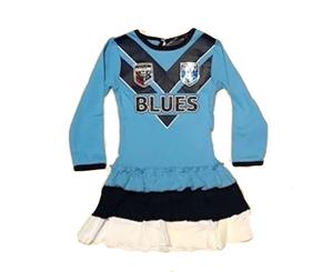 New South Wales State of Origin NRL Girls Long Sleeve Dress Sizes 2-6