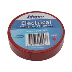 Nitto Denko 18mm x 20m Red PVC Electrical Insulation Tape