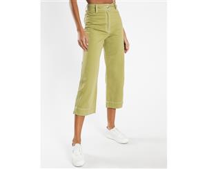 Nude Lucy Kahlo Wide Leg Pants In Olive Womens Pants & Leggings