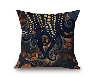 Octopus on Marine Life Cotton&linen Pillow Cover 84474