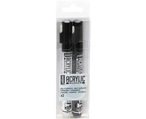 Pebeo - Acrylic Marker Set 1.2mm 2 pack - Black & White