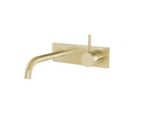 Phoenix Vivid Slimline Up Wall Basin/ Bath Mixer Set Brushed Gold 112-7813-12