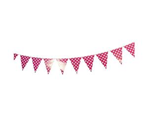 Pink Polka Dot 2m Party Bunting Flags Paper with Quality Stitched Joinings MQ311