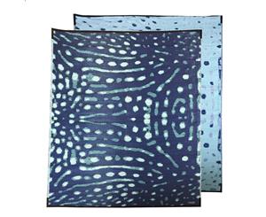 Plastic Mat | Outdoor Rug | Whale Shark Design | 1.8 x 2.7m Blues