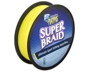 Platypus Braided Fishing Line Super Braid Yellow 100yds 2lb