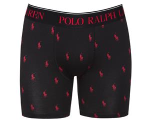 Polo Ralph Lauren Men's Cotton Stretch Boxer Brief - Black/Red