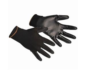 Portwest Pu Palm Coated Gloves (A120) / Workwear (Pack Of 2) (Black) - RW7024