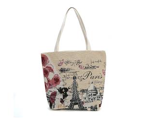 Printed Eiffel Tower Women's Canvas Tote Bag