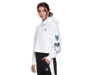 Puma Women's Claw Cropped Hoodie - Puma White