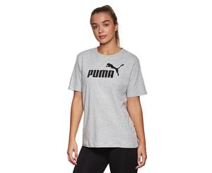 Puma Women's Essentials Logo Boyfriend Tee / T-Shirt / Tshirt - Light Grey Heather