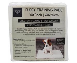 Puppy Dog Training Toilet Pads Zeez 100 Pack - 60 x 60cm