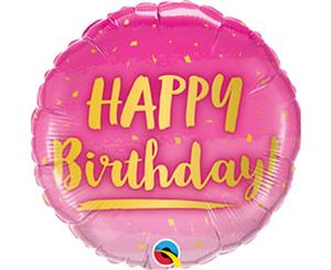 Qualatex 18 Inch Birthday Round Foil Balloon (Pink) - SG15349