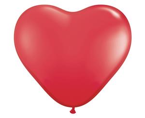 Qualatex 6 Inch Heart Shaped Latex Balloons (Red) - SG4836