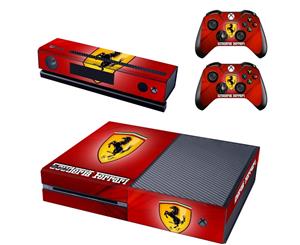 REYTID Console Skin / Sticker + 2 x Controller Decals & Kinect Wrap Compatible with Microsoft Xbox One - Full Set - Ferrari - Red