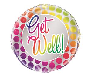 Rainbow Get Well 45cm Foil Balloon Packaged