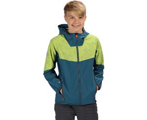 Regatta Boys & Girls Deviate II Hooded Waterproof Jacket - SeaBl/LimePc