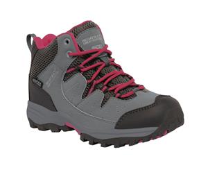 Regatta Great Outdoors Childrens/Kids Holcombe Mid Cut Waterproof Walking Boots (Steel/Vivacious) - RG1381